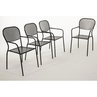 Chaise de projet en acier noir | par 4