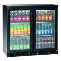 Backbar-Kühler | Schwarz | 2 Glastüren | 220L