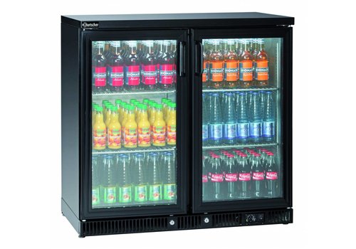  Bartscher Bottle Cooler | Black | 2 Glass doors | 220L 