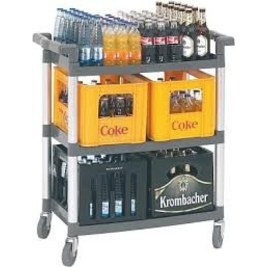 Serving trolley / Transport trolley | 3 shelves | stainless steel | 94 x 83 x 41 cm