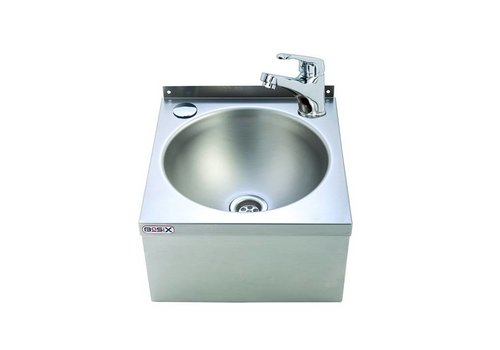  HorecaTraders Lavabo Robinet simple | Acier inoxydable 304 | 33,3 (h) x 38,4 (l) x 13,8 (p) cm 
