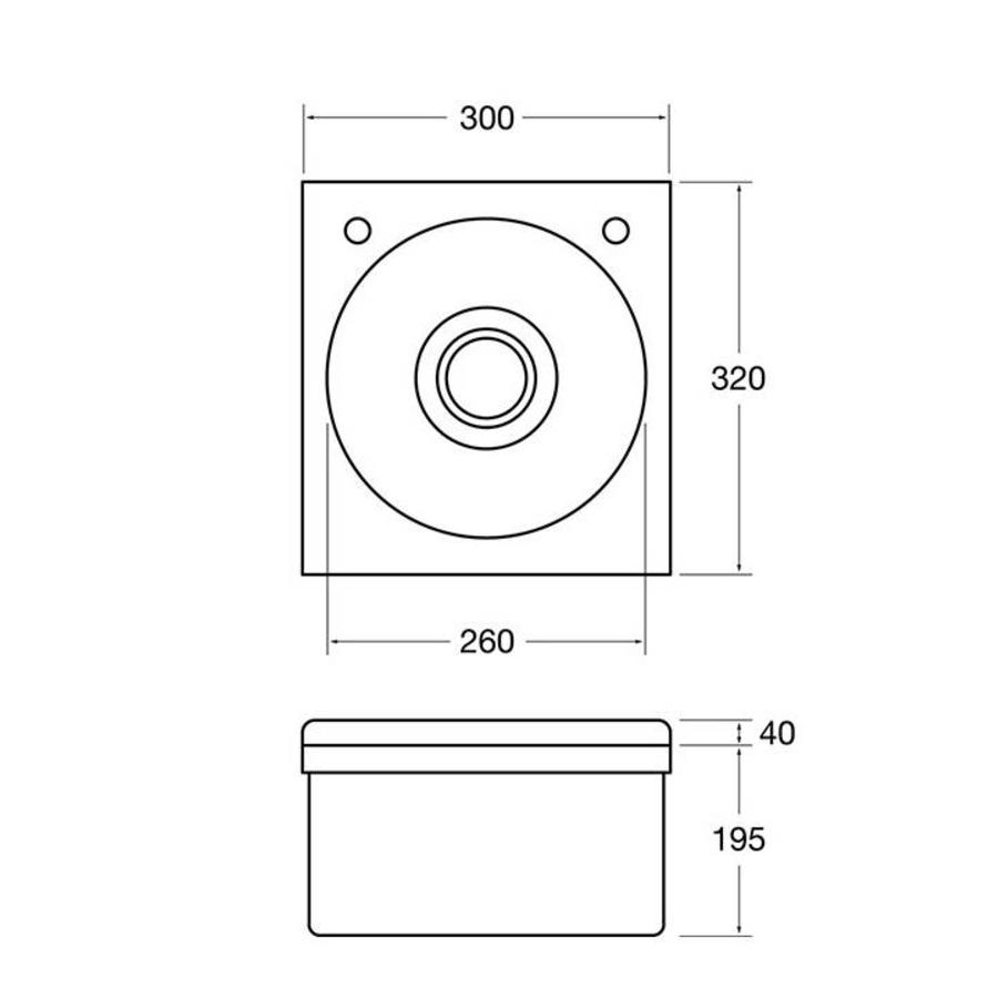 Lavabo Robinet simple | Acier inoxydable 304 | 33,3 (h) x 38,4 (l) x 13,8 (p) cm