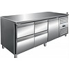 Saro Établi réfrigéré en acier inoxydable avec 1 porte et 4 tiroirs | 179,5 x 70 x 89/95 cm
