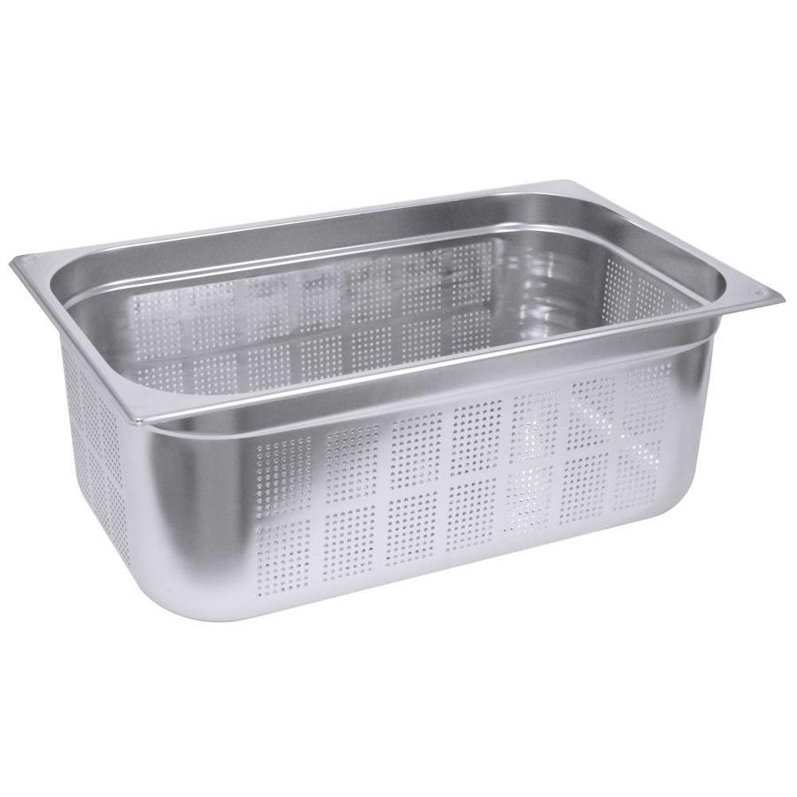 Bacs gastronormes, en acier inoxydable, perforés. GN 1/3 | Acier inoxydable