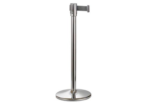  Saro Poteau de barrière en acier inoxydable avec ruban de tension - 180 cm 