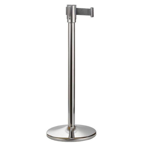  Saro Poteau de barrière en acier inoxydable avec ruban de tension - 180 cm 