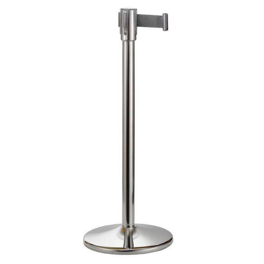 Edelstahl-Absperrpfosten mit Spannband - 180 cm