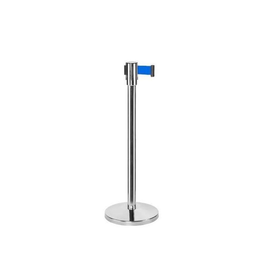 Barrier post with retractable strap blue - 1.8 meters