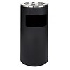 Saro Round Waste Bin with Ashtray | Black