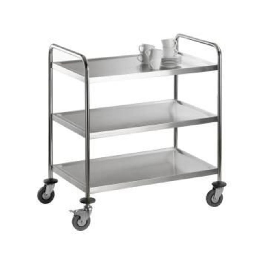 Serving and clearing trolley | Stainless steel | 94(h)x86x54cm