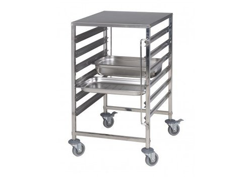  Saro Chariot à étagères en acier inoxydable 6 x GN 2/1 | 65 x 53 cm 