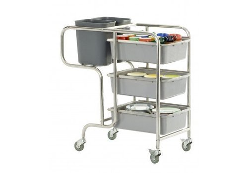  Saro Clearing trolley including bins | PLEASE NOTE 2 YEAR WARRANTY 