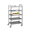 Saro Stainless steel serving and clearing trolley with 5 trays |