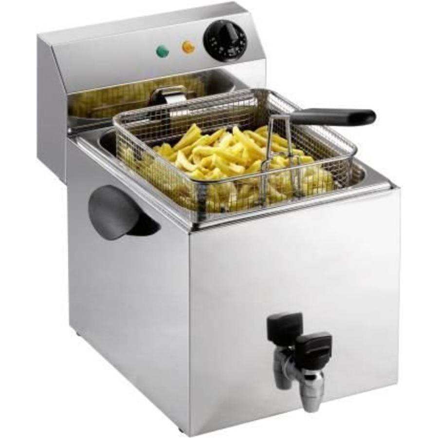 Deep fryer with drain 1 x 8 liters with 2 year warranty