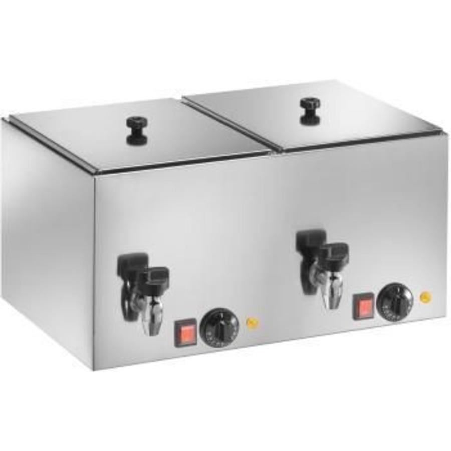 Sausage warmer with tap | Including grid | Stainless steel