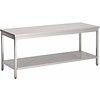 Saro Table de travail en acier inoxydable | 200x70x(h)85 cm