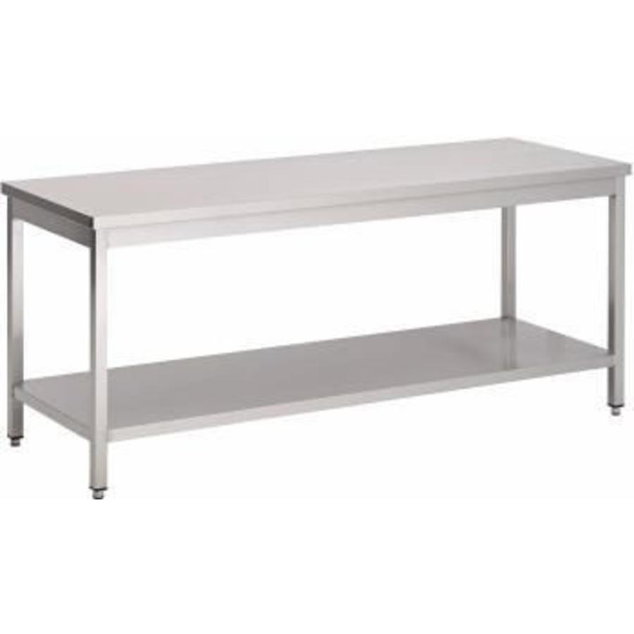 Stainless steel work table | 200x70x(h)85 cm