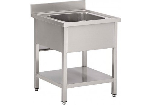  HorecaTraders Sink with overflow | stainless steel | 70x70x85 cm 