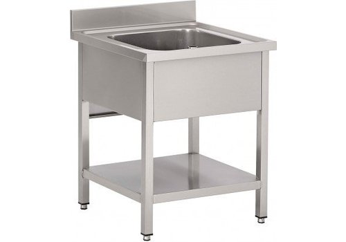  HorecaTraders Sink with overflow | Stainless steel | 70x70x85 cm 