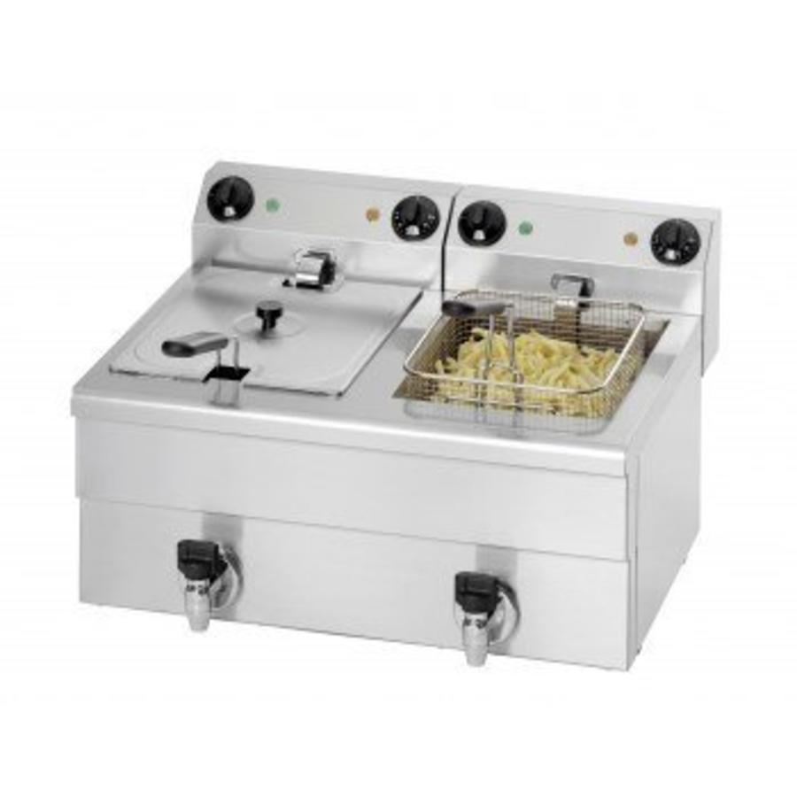 Deep fryer with tap 2 x 10 litres with 2 year warranty
