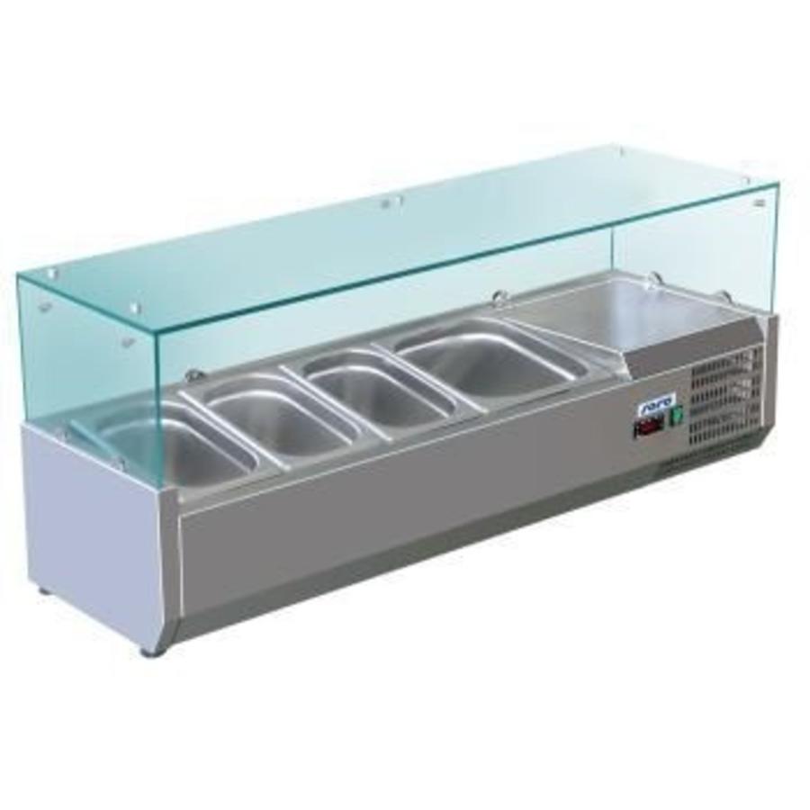 Opzetkoelvitrine 5x 1/4 GN