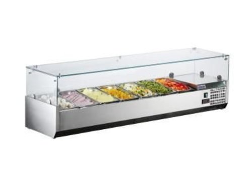  Saro Set-up refrigerated display case 7x 1/4 GN | Static cooling 