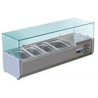 Set-up refrigerated display case 3 x 1/3 + 1 x 1/2 GN