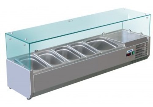  Saro Set-up refrigerated display case 4x 1/3 + 1x 1/2 GN | Static cooling 