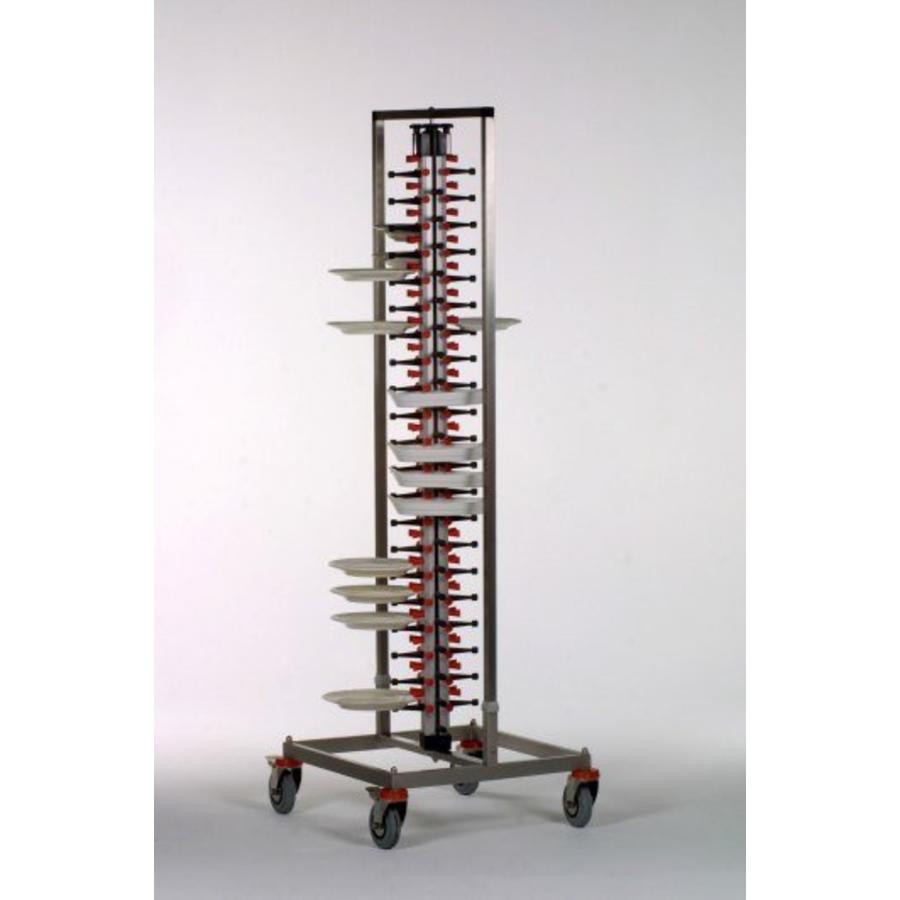 Égouttoir à assiettes avec roulettes | 84 plaques