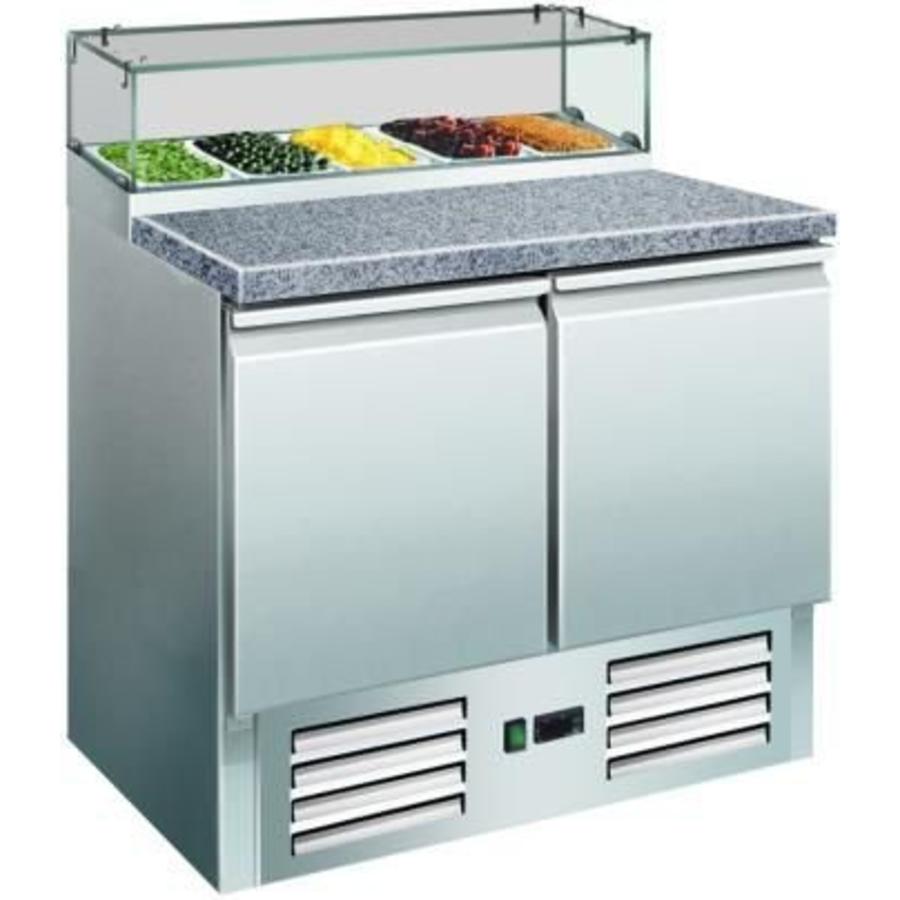 Pizza-Werkbank mit Vitrine