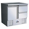 Saro Etabli réfrigéré 1 porte 2 tiroirs inox | 90 x 70 x 85/88,5 cm