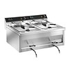 Saro Electric deep fryer with drain 2 x 9 liters