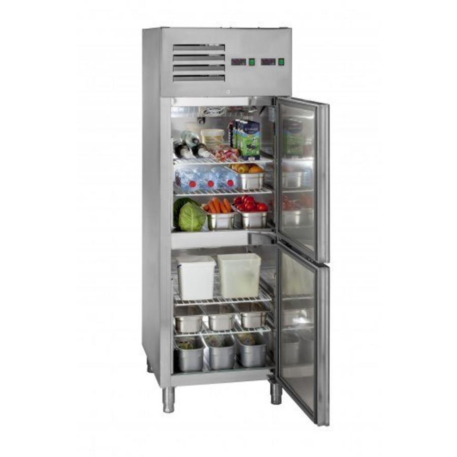 Professional fridge freezer | stainless steel | Self-closing door | 68x83x201cm