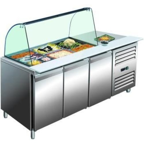  Saro Luxurious Saladette with glass top 