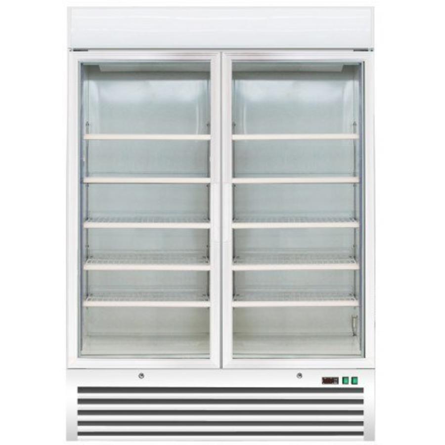 Catering Freezer Cabinets White with 2 glass doors
