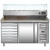 Saro Pizzawerkbank met 5 x GN 1/3 + 1 x 1/2 GN