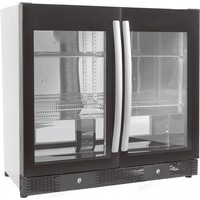 Bar cooler Black | 2 Full Glass Doors | 198L