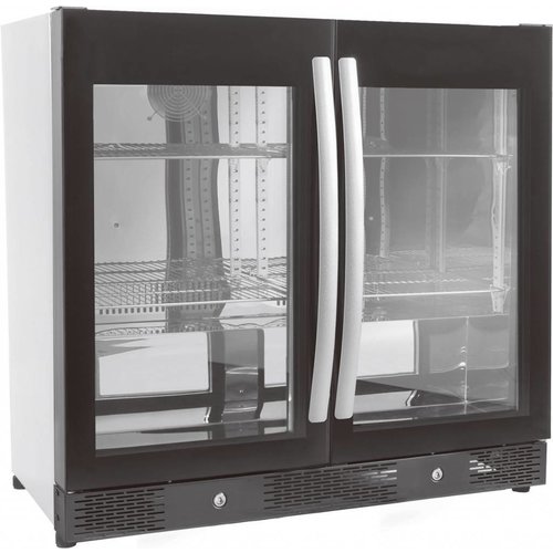  Combisteel Bar Cooler Black | 2 Full Glass Doors | 198L 