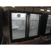 Bar Cooler Black | 2 Full Glass Doors | 198L
