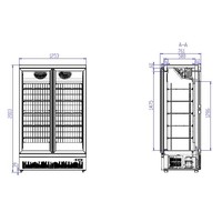 Freezer | 2 Glass doors | 1000L