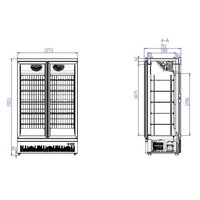 Gefrierschrank | 2 Glastüren | 1000 l