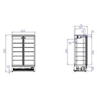 Wall refrigerator | 2 Glass doors | 1000L