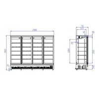 Wandkoelkast | 4 Glasdeuren | 2025L