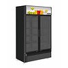 Combisteel Réfrigérateur Noir | 2 portes vitrées | 780 L