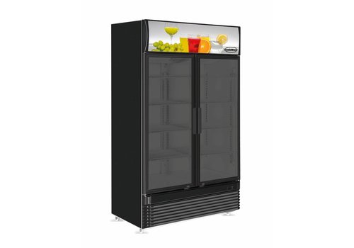  Combisteel Refrigerator Black | 2 Glass Doors | 780 L 