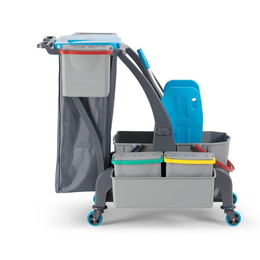 Chariot de nettoyage | sac poubelle | étendu