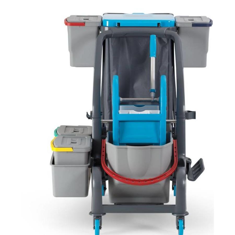 Chariot de nettoyage | sac poubelle | étendu
