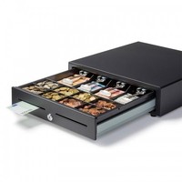 Cash Drawer 410FT Standard+ Black 8 Coin Slots + 4 Note Slots Manual 410x415x110mm