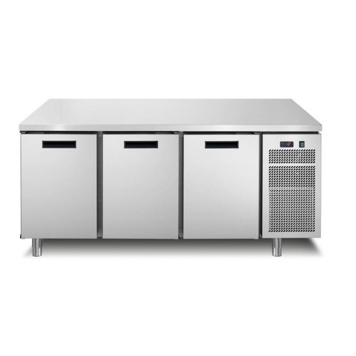  Afinox Refrigerated workbench - Linear | 3 doors | With worktop 