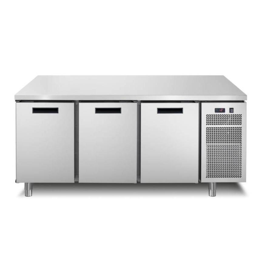 Refrigerated workbench - Linear | 3 doors | With worktop